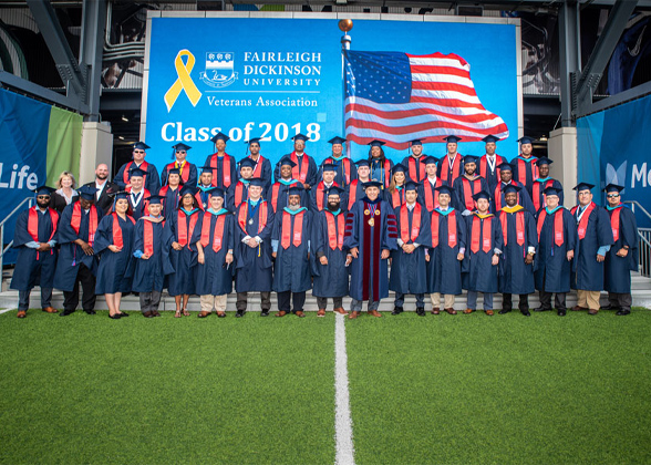 FDU Class of 2018 Veterans Association graduates