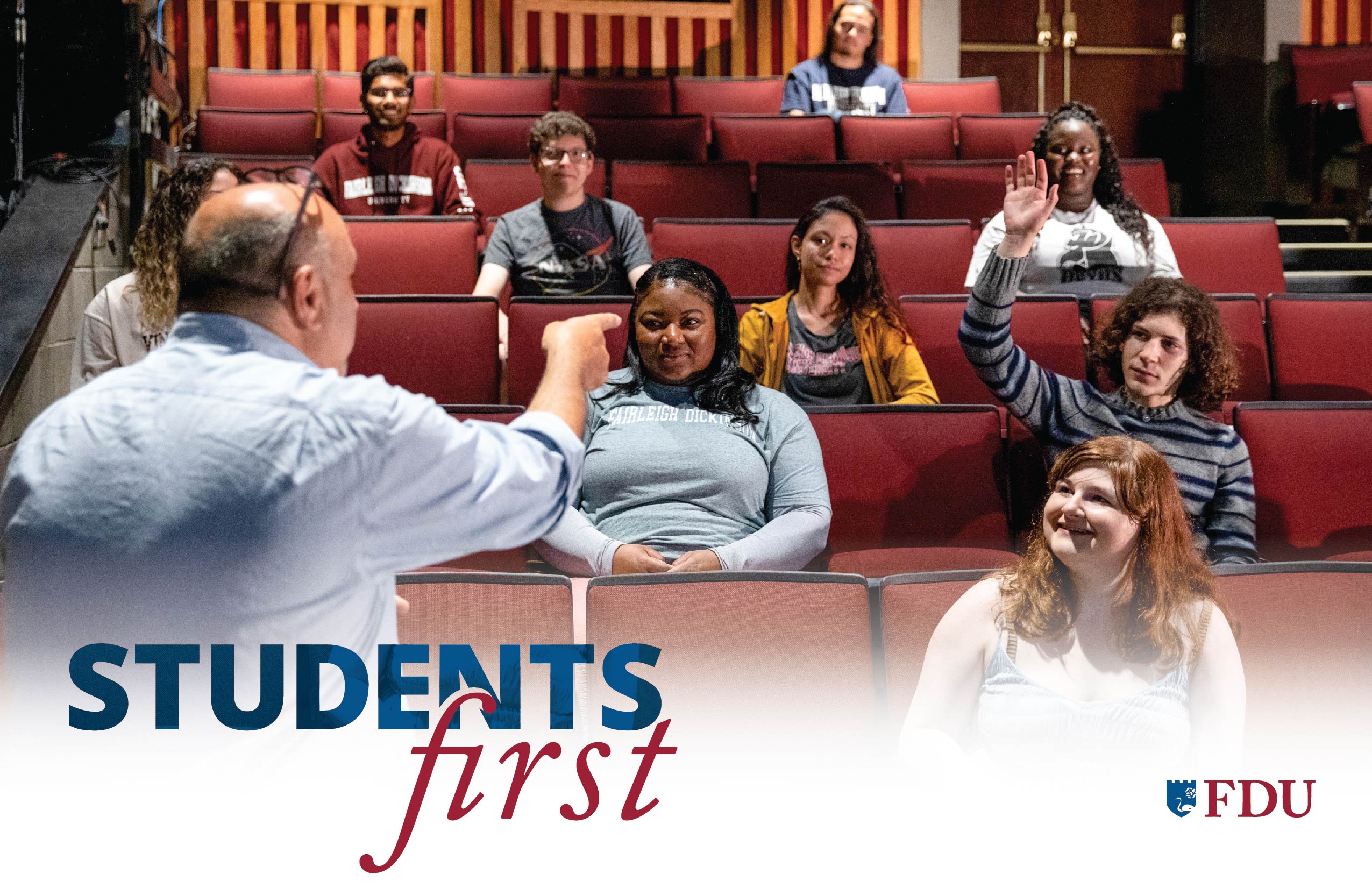 The cover image of the FDU Students First Campaign brochure
